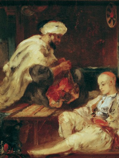 Innenraum der Werkstatt eines arabischen Schneiders von Eugène Fromentin